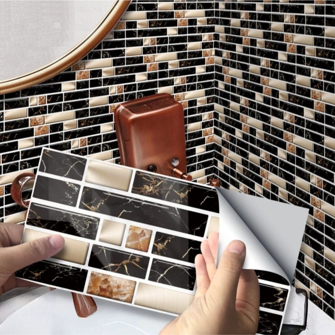 Colorful Self-Adhesive Tile Stickers for home decor, ideal for kitchen and also great as wall decor or wallpaper border