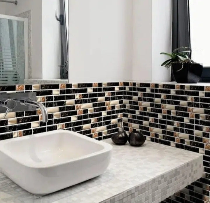 Colorful Self-Adhesive Tile Stickers for home decor, ideal for kitchen and also great as wall decor or wallpaper border